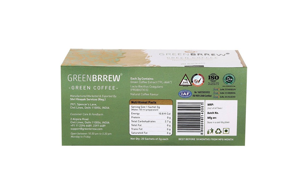 GreenBrrew Green Coffee    Box  60 grams